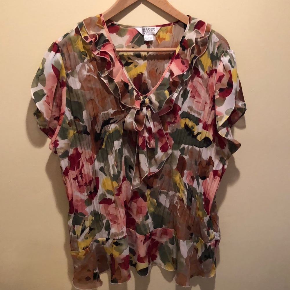 ALLISON TAYLOR Blouse 2X Floral.